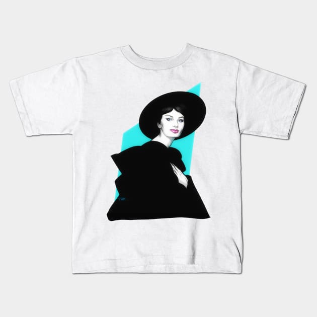 Sophia Loren - An illustration by Paul Cemmick Kids T-Shirt by PLAYDIGITAL2020